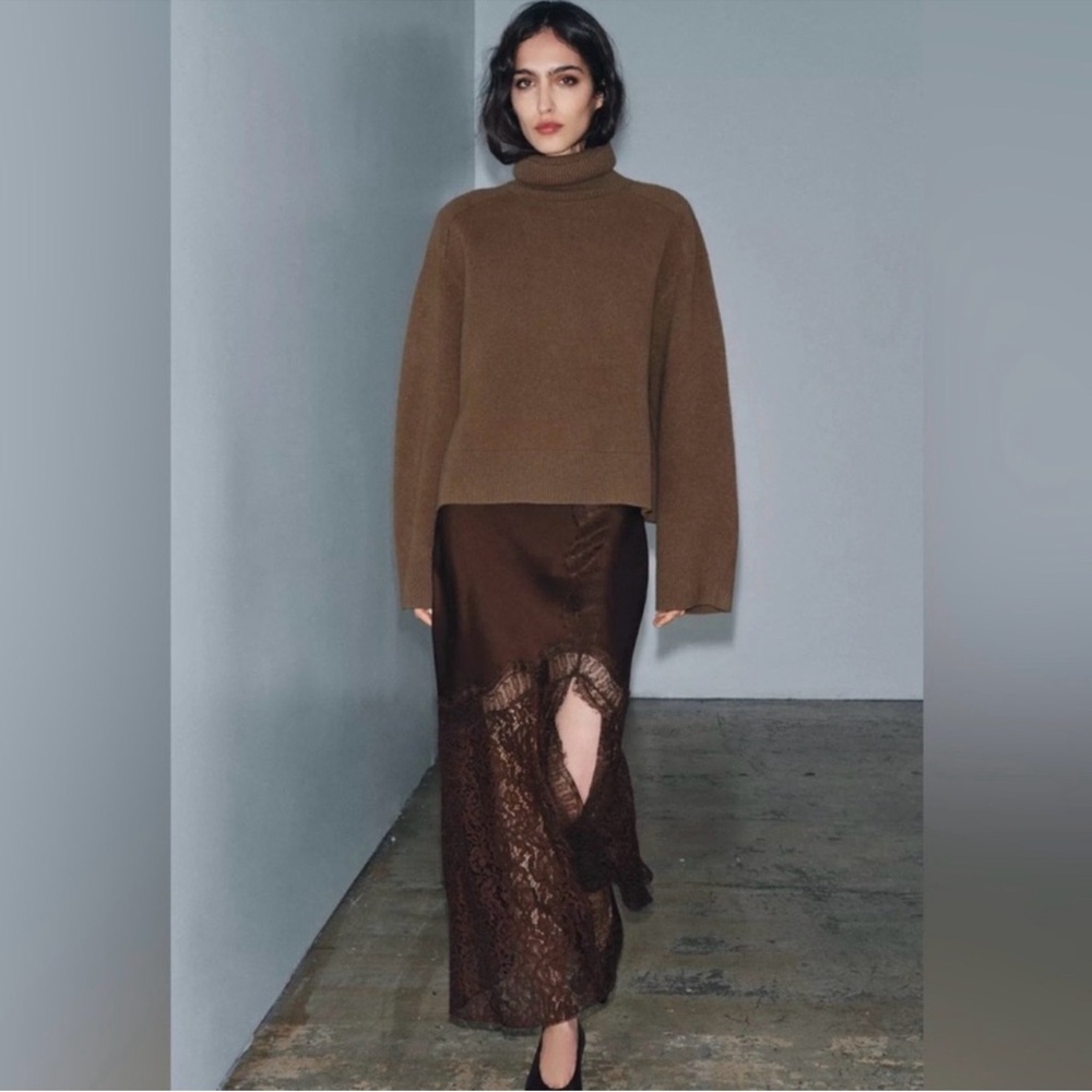 Zara wool blend high collar jumper sweater